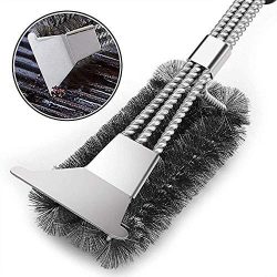 Vestaware Grill Brush Bristle Free – 18″ BBQ Grill Brush with 3 Rust Resistant Stain ...