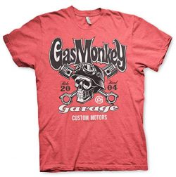 Officially Licensed GMG – Custom Motors Skull Mens T-Shirt (Red-Heather), XX-Large