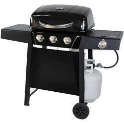 RevoAce 3-Burner LP Gas Grill with Side Burner, Black