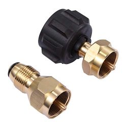 Litorange 2PCS Solid Brass Universal Safest QCC1 & POL Propane Refill Adapter for Steel Prop ...
