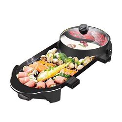 ThyWay 220V 2 In 1 Electric Barbecue Grill Teppanyaki Cook Fry Pan BBQ Oven Hot Pot Kitchen