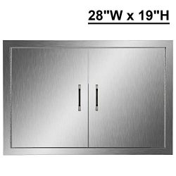 CO-Z Outdoor Kitchen Doors, 28″ W x 19″ H Double BBQ Access Doors for Outdoor Summer ...