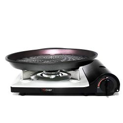 TeChef – Stovetop Korean BBQ Non-Stick Grill Pan with Portable Butane Gas Stove Burner (Set)