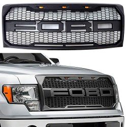Fit 2009-2014 Ford F-150 F150 Grille Matte BLACK Raptor Style Conversion Grill w/F&R