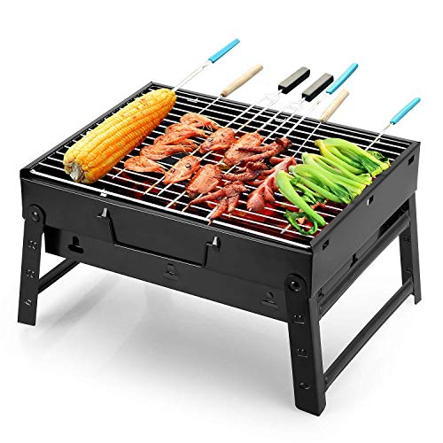 Uten Barbecue Grill Portable BBQ Charcoal Grill Smoker Grill for Outdoor Cooking Camping Hiking  ...