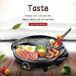 LIVEN Electric Grill with Hot Pot and Non-Stick Coating Surface 1300W 120V SK-J3200