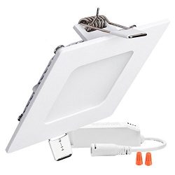 B-right 12W 6-inch Dimmable Square LED Panel Light Ultra-thin 960lm 3000K Warm White LED Recesse ...