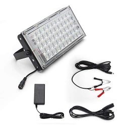 Portable LED Work Light,100W Ultra 50 LEDs BBQ Grill Light Super Bright Flood Security Lamp with ...