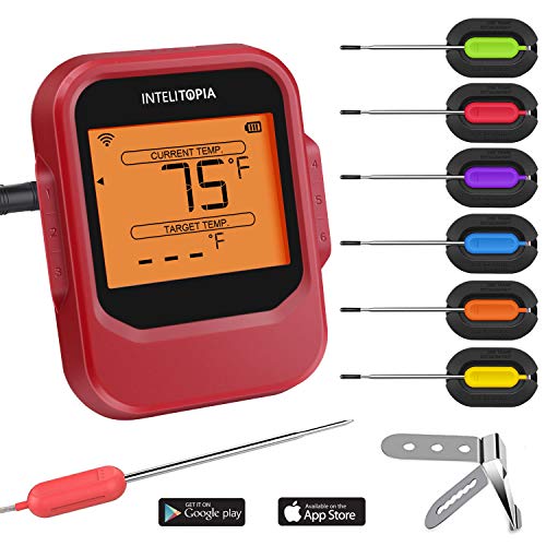 Intelitopia Meat Thermometer for Grilling，Smart Wireless Bluetooth Digital Cooking Grill Meat T ...