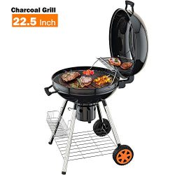 Charcoal Grill, 22.5 inch Diameter Practical Advanced Double-layer Grid Portable Grill, Reinforc ...