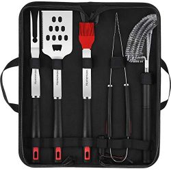 Homemaxs BBQ Tools Set-5pcs BBQ Grilling Tool Set with Case for Men, Stainless Steel Heavy Duty  ...