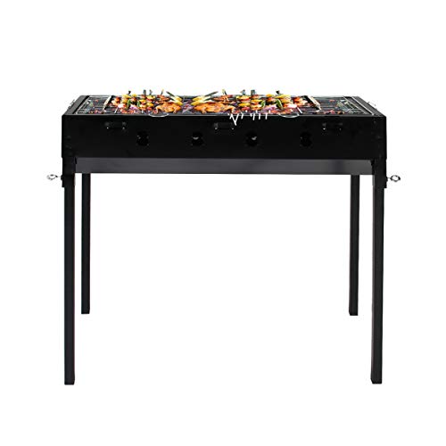 soges Charcoal Grill Portable Barbecue Grill Detachable BBQ Cooker Stainless Steel Camping Grill ...