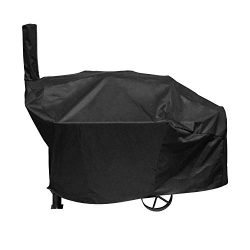 UNICOOK Heavy Duty Waterproof Charcoal Grill and Offset Smoker Cover, Outdoor Smokestack BBQ Cov ...