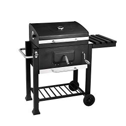 soges 24.8″ Charcoal Grill Barbecue Grill with 2 Grids and Lifting Warming Rack BBQ Cooker ...