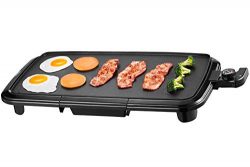 Kealive Griddle, Family-Sized Electric Grill Griddle 1500W with Drip Tray, Non-stick, 10″x ...