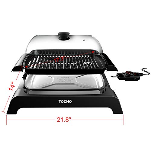 Electric Indoor Grill,Electric Griddles, Heating Smokeless Table Grill, 12″×16″Non-s ...