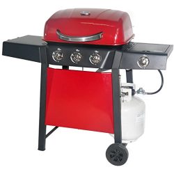 RevoAce 3-Burner LP Gas Grill with Side Burner, Red Sedona