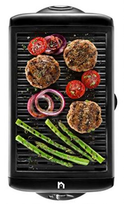 New House Kitchen Electric Smokeless Indoor Large BBQ Griddle w/Non-Stick Cooking Surface Temper ...