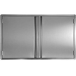 CIOGO Outdoor Kitchen Cabinets 27×22 Inch Double Wall BBQ Doors, 304 All Brushed Stainless  ...