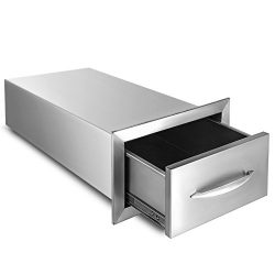 BestEquip 8.5×14 Inch Outdoor Kitchen Drawer Stainless Steel Single Access Drawer with Handle