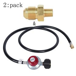 GasSaf 4FT 20 PSI Adjustable High Pressure Propane Regulator with Hose, Come with 1/8 MNPT Pipe  ...