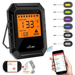 Nobebird Meat Thermometer Bluetooth, BBQ Thermometer Smart Cooking Bluetooth Thermometer with 6  ...