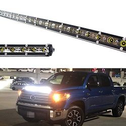 iJDMTOY Hood Scoop Mount 36-Inch LED Ultra Slim Light Bar Kit For 2014-up Toyota Tundra, Include ...