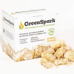 GreenSpark Friendly Fire Starter, 70 Count, 100% All-Natural, 8-10 Min. Burn, Fireplace, Campfir ...