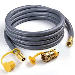 X Home 12 Feet 3/8 inch Natural Gas and Propane Gas Hose Assembly for Low Pressure Appliance -3/ ...