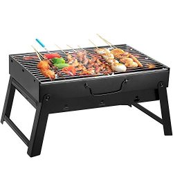 EVOLAND BBQ Charcoal Grill, Folding Portable Lightweight Small Barbecue Grill Tools for Outdoor  ...