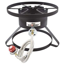 COOKAMP High Pressure 1-Burner Outdoor Propane Gas Cooker with 0-20 PSI Adjustable Regulator and ...