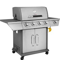 Royal Gourmet GG4302S 4 Propane Gas Grill with Side Burner, 57,000BTU, Stainless Steel