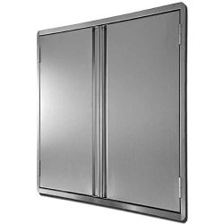 CIOGO Outdoor Kitchen Cabinets 17×24 Inch Double Wall BBQ Doors, 304 All Brushed Stainless  ...