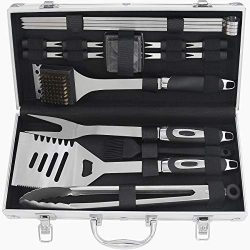 POLIGO 19PCS BBQ Grill Tools Set Stainless Steel Barbecue Grilling Accessories Set with Aluminum ...