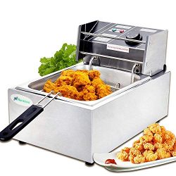Electric Deep Fryer -Nurxiovo 8Liter Commercial Small Deep Fryer with Basket 1800watt Countertop ...