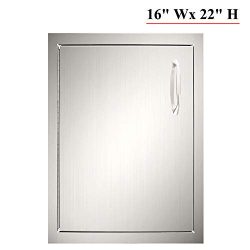 YXHARD Outdoor Kitchen Door, 304 Stainless Steel 16-2/5″Wx 22-1/2″H Single BBQ Acces ...