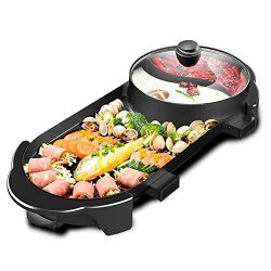 SEAAN Electric Grill Indoor Hot Pot Multifunctional, Indoor Teppanyaki Grill/ Shabu Shabu Pot wi ...