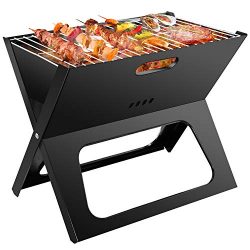 Barbecue Charcoal Grill Folding, Ledeak Portable BBQ Smoker Grill Tools Stainless Steel, Ultrali ...