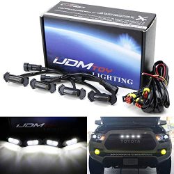 iJDMTOY 4pc Set Smoked Lens Front Grille Lighting Kit For 2016-up Toyota Tacoma w/TRD Pro Grill  ...