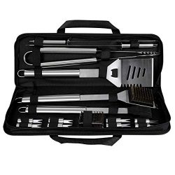 Grill Set 16 Piece BBQ Grill Tool Accessories, CREMAX Stainless Steel Barbecue Kit with Storage  ...