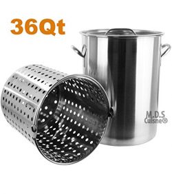 Pot Strainer Basket 36QT Heavy Commercial Stainless Steel Duty Outdoor Stockpot