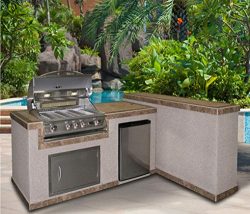 Cal Flame e6026-Z Metador e6026 Outdoor BBQ Kitchen Island, Earth Tone