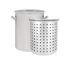 CONCORD 36 QT Stainless Steel Stock Pot w/Basket. Heavy Kettle. Cookware for Boiling (36)