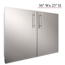 YXHARD Outdoor Kitchen Door, 304 Stainless Steel 36″ Wx 23″ H Double BBQ Access Door ...