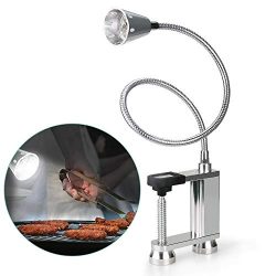 Jhua BBQ Grill Light 12 LED Super Bright, 24 inch Long Flexible Neck Attaches Clip On Outdoor Ba ...