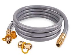 SHINESTAR 15 Foot 3/4inch ID Natural Gas Hose with Quick Connect/Disconnect Fittings for Generat ...