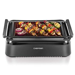 Chefman Electric Smokeless Indoor Infrared Instant Heating Technology Adjustable Temperature Kno ...