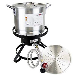 GasOne B-5155 Propane Burner with Steamer Pot-Turkey Fry & Tamale