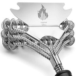 Trophy Grill Bristle Free Cleaner 100% Rust Resistant Safe BBQ Grill Brush with Scraper –  ...