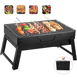 Barbecue Charcoal Grill Stainless Steel Folding Portable BBQ Tool Kits for Outdoor Cooking Campi ...